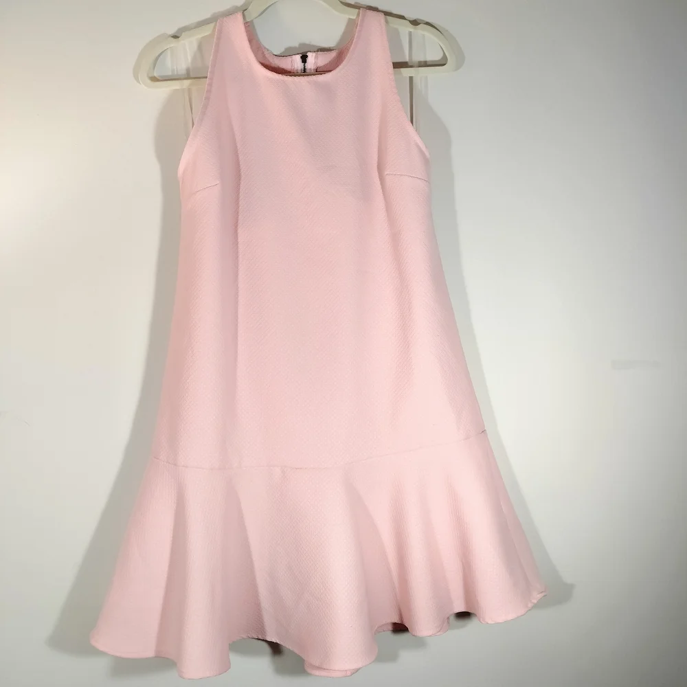 Everly Pink Sleeveless Ruffle Flounce Hem Mini Dress